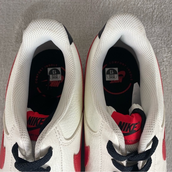 Nike Court Vision Low Sail Men's Sneakers Shoes Size 13 White Red Leather - Picture 9 of 11